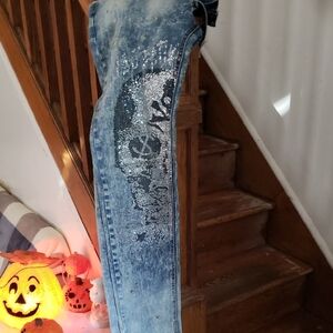 Stylish Blue Jeans with Silver Accents